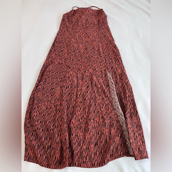 Leith MIDI Dress Rust Henna Size XS Women’s Zipper On The Side - Picture 7 of 13